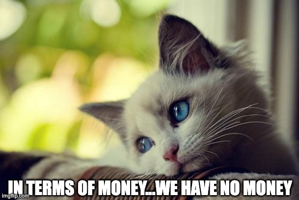 in terms of money...we have no money